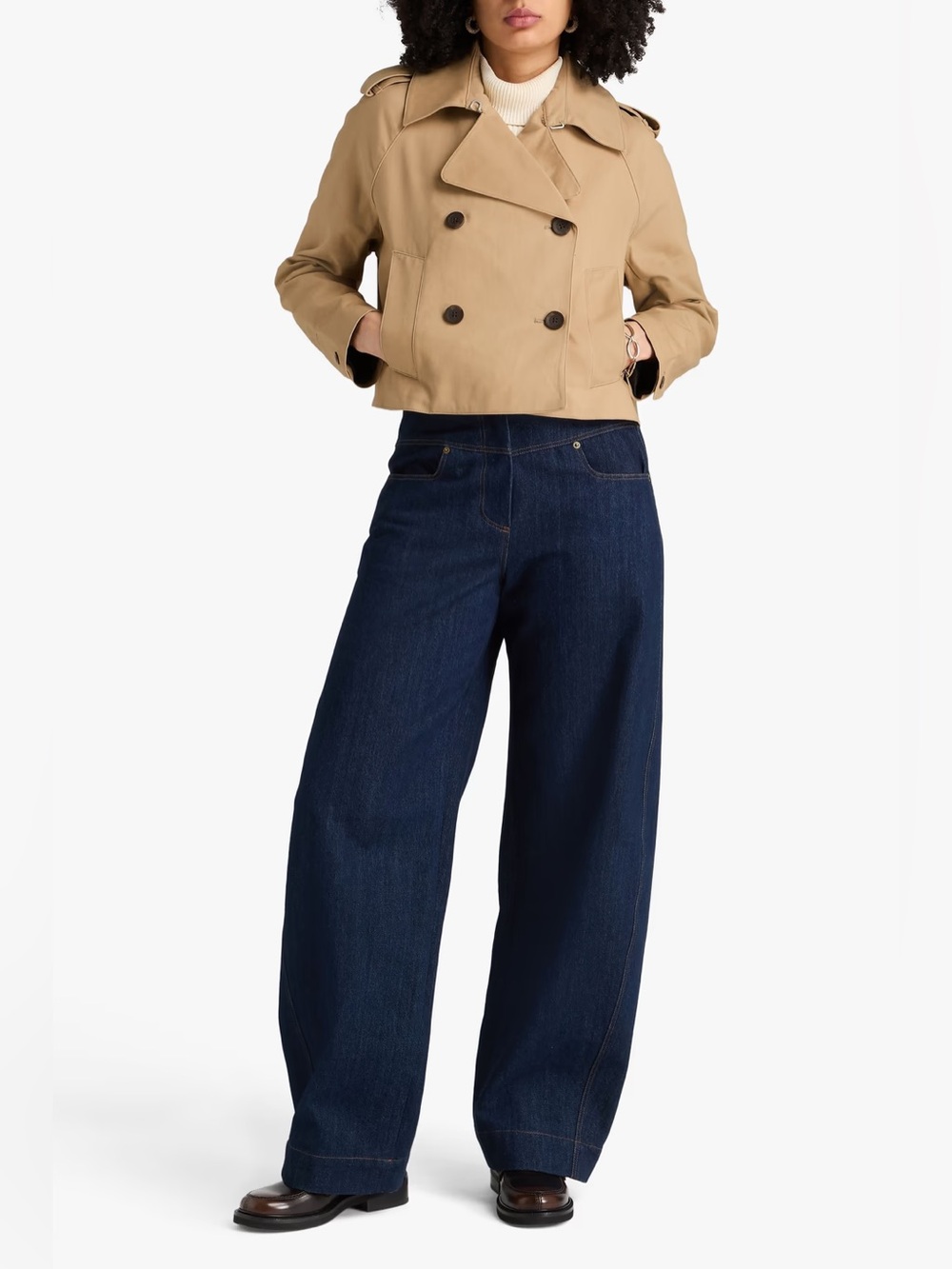 NWT✨RAG & BONE
Talia cropped double-breasted cotton-gabardine jacket-  Khaki